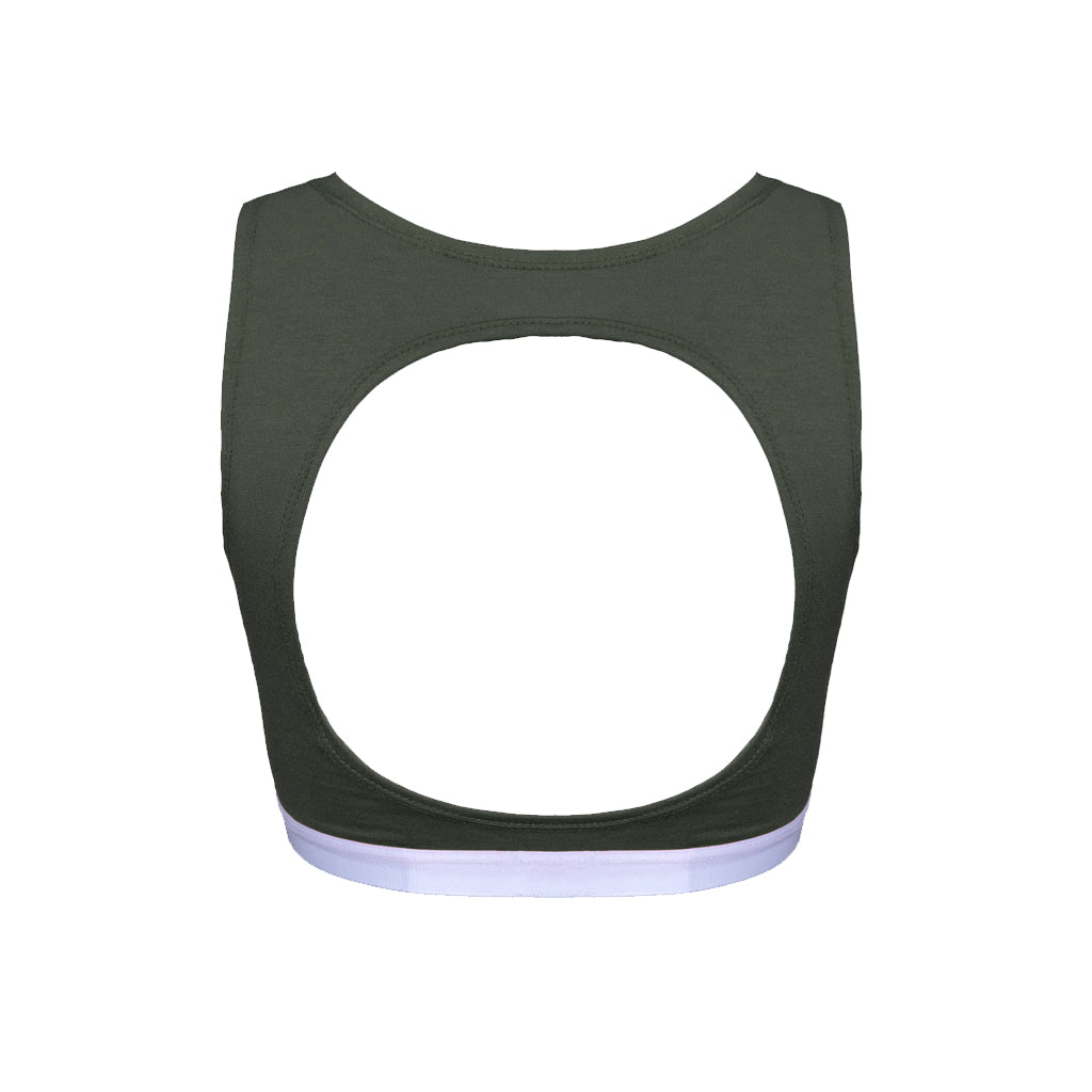 Bare Bamboo Khaki Crop Bra